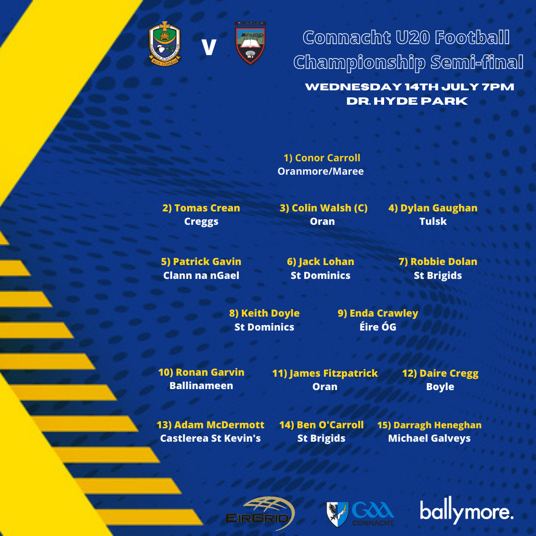 U20 team to face Sligo